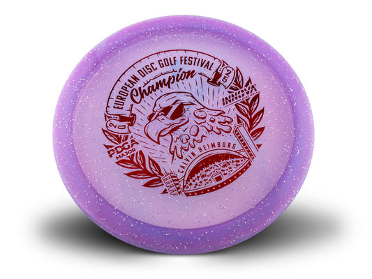Innova Limited Edition 2025 Tour Series Calvin Heimburg European Disc Golf Festival Commemorative Metal Flake Champion Eagle Fairway Driver Golf Disc