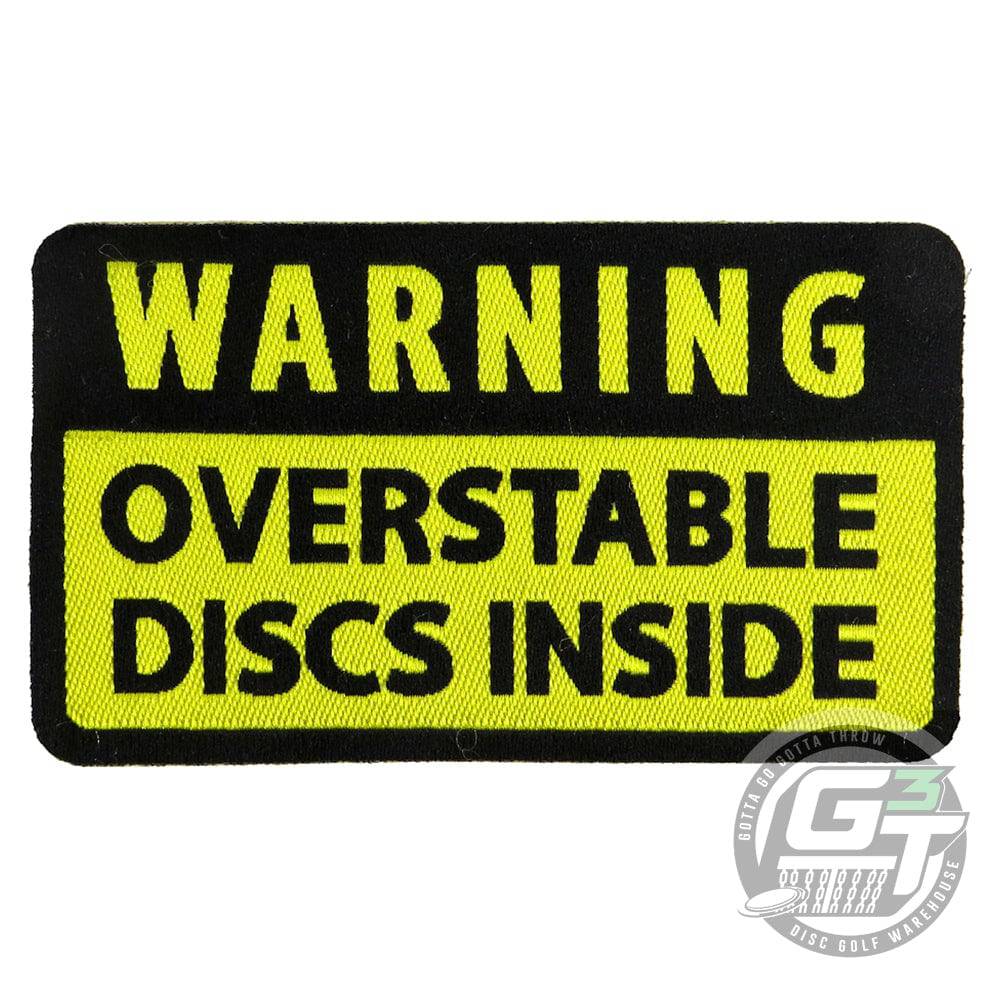 PG Productions Warning Overstable Discs Inside Iron-On Disc Golf Patch